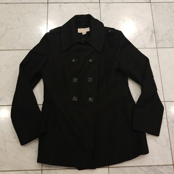 michael kors women's black wool coat